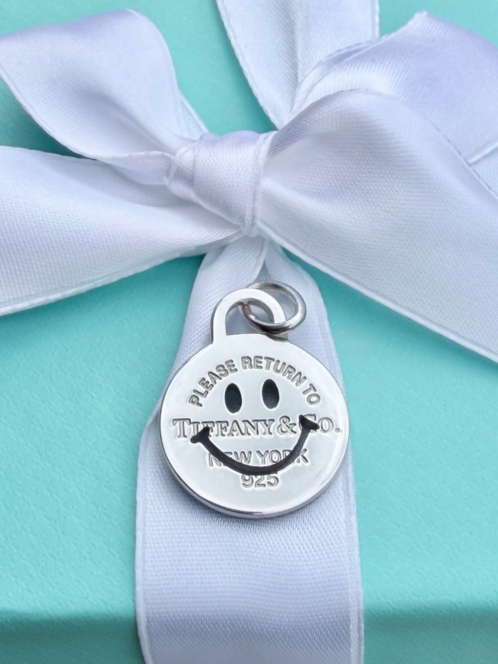 INCREDIBLY RARE  Tiffany & Co Smile Charm Pendant in Silver